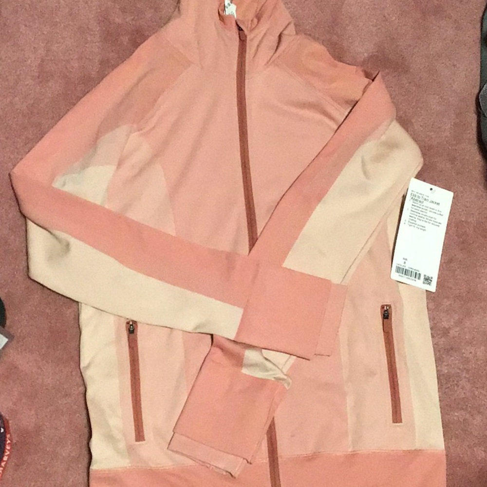 Lululemon ebb to train jacket abstract pink size 8